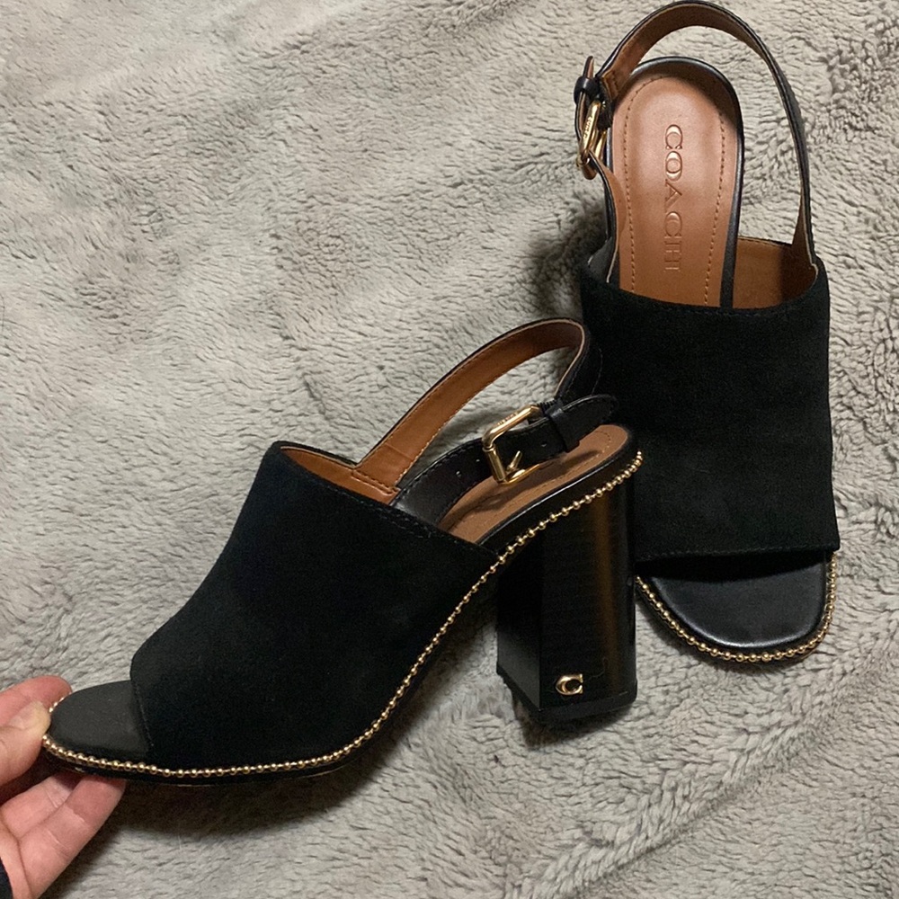 Coach Black Heeled Sandals